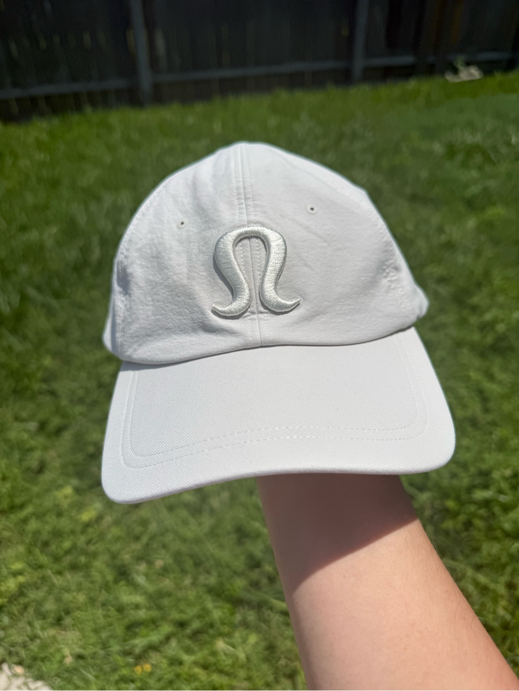 Lululemon Athletica White Logo Baseball Cap